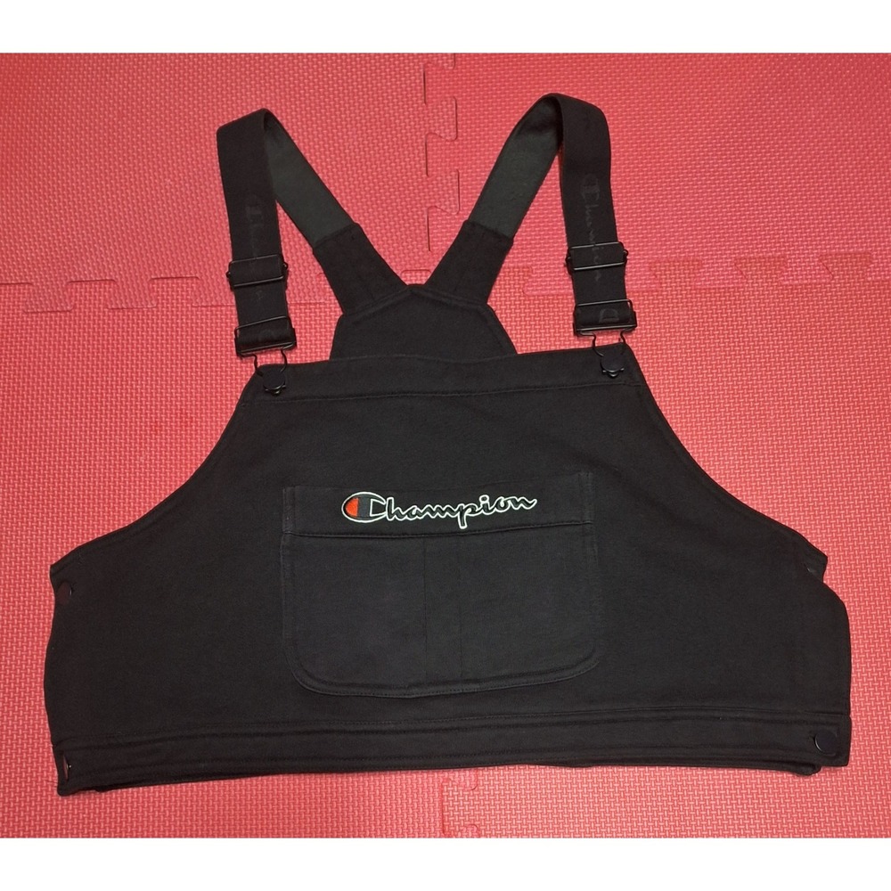 Champion Superfleece Overall Bib Black Crop Top Harness Size X Large Women's